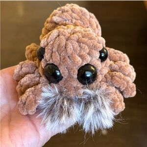Crocheted jumping spiders-only brown spider available